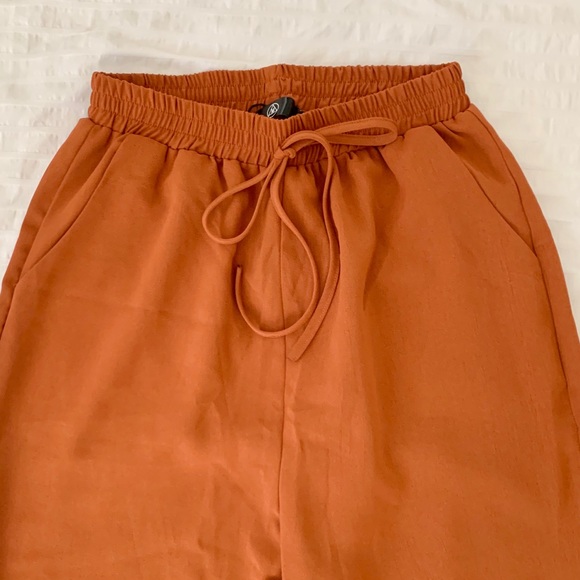 Missguided Rust Tie Waist Pants - Picture 2 of 4